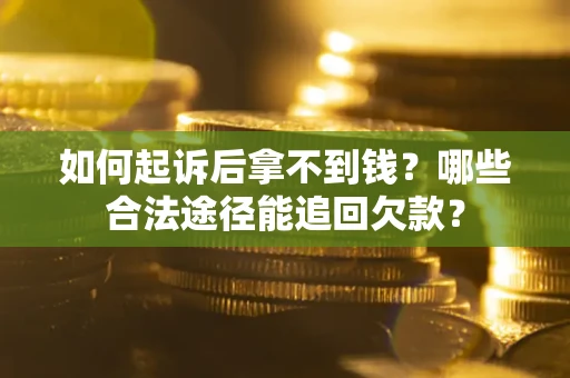 北京如何起诉后拿不到钱？哪些合法途径能追回欠款？