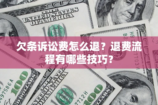 北京欠条诉讼费怎么退？退费流程有哪些技巧？