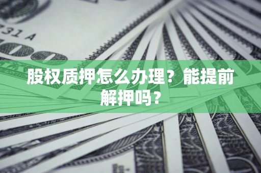 北京股权质押怎么办理？能提前解押吗？